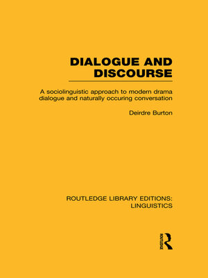cover image of Dialogue and Discourse (RLE Linguistics C